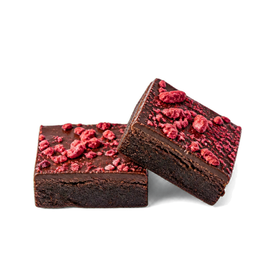 Patisserie Valerie Chocolate Berry Brownies — two brownie pieces