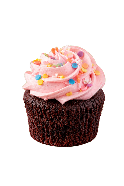 Chocolate Confetti whole cupcake on a transparent background