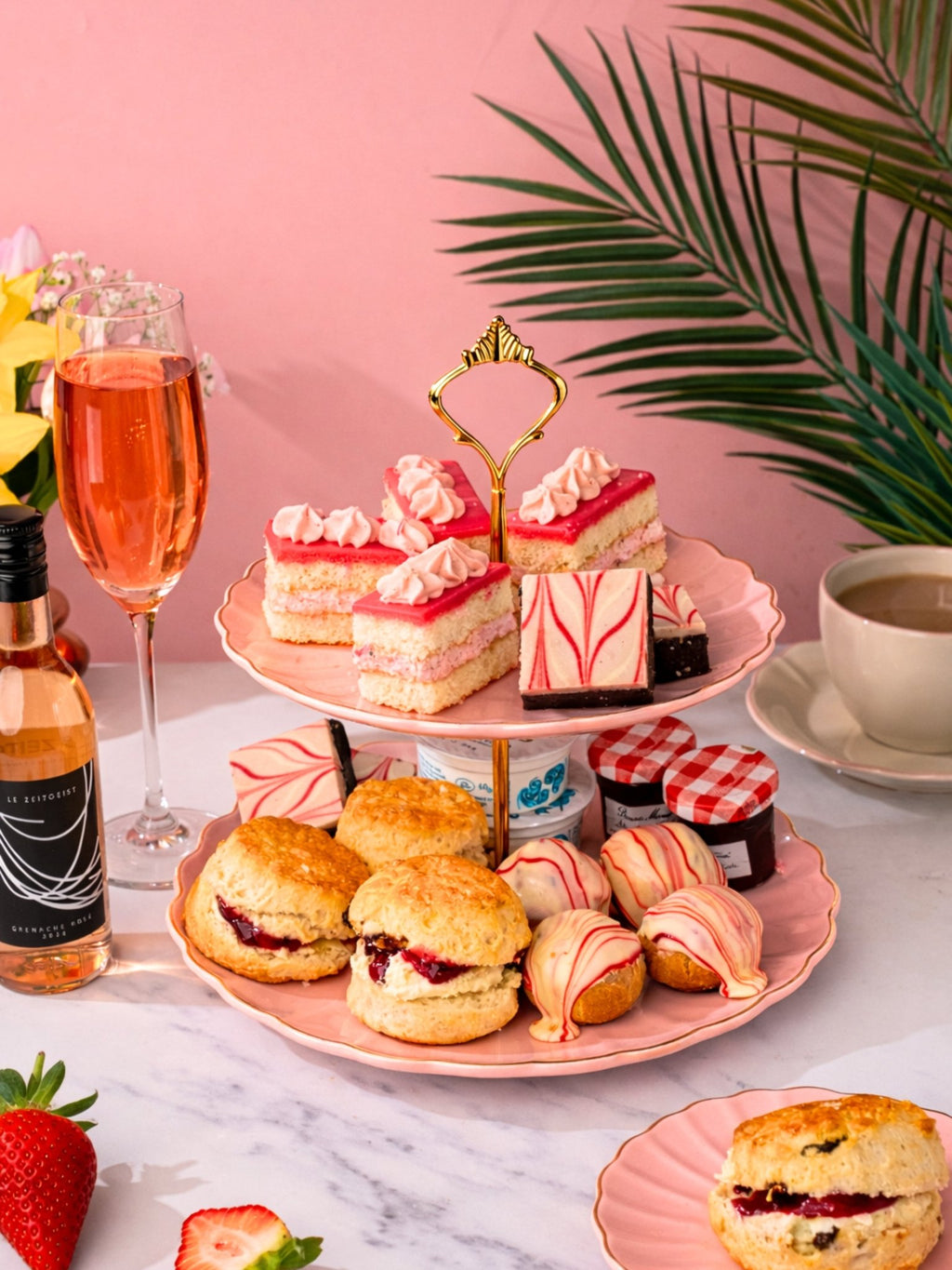 Rosé & Strawberry Sweet Treats Hamper - Patisserie Valerie