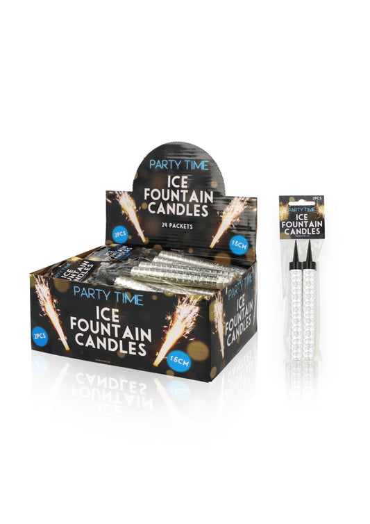 Silver Ice Fountain Candle - Pack of 2