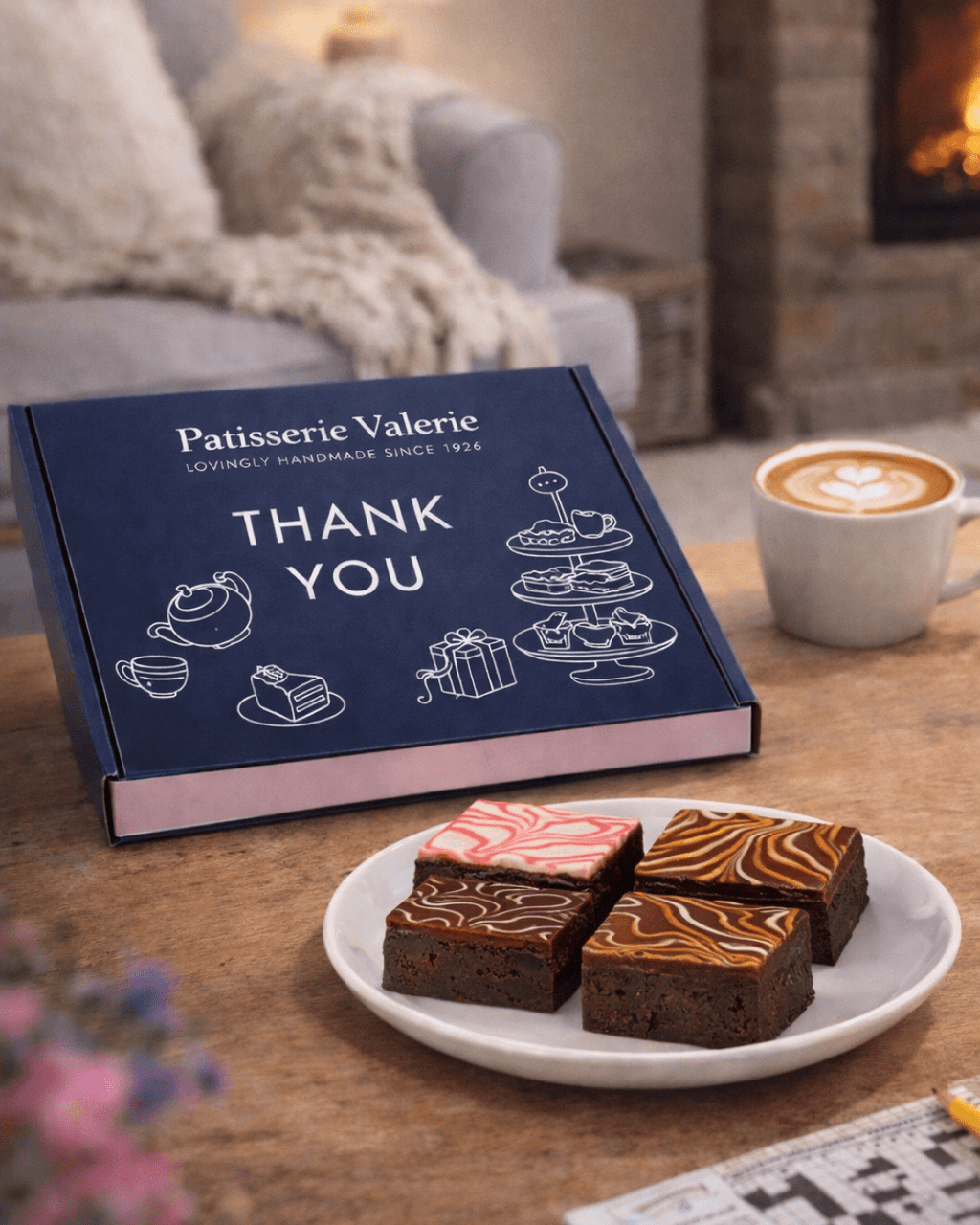 Thank You Chocolate Fudge Brownies Gift Box - Patisserie Valerie