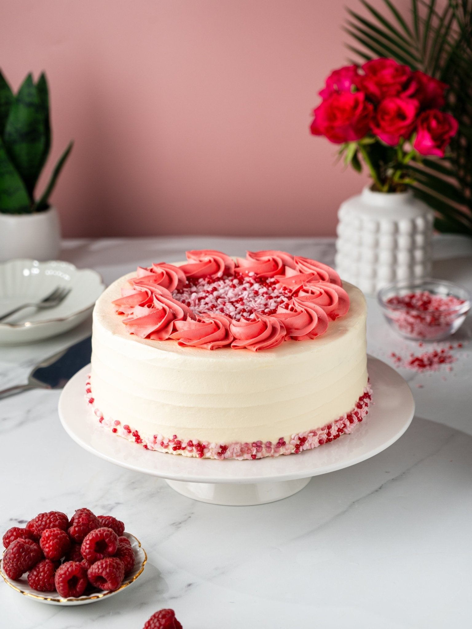 Small Raspberry Ripple Cake Birthday Cakes & Gifts | Next Day Delivery | Patisserie Valerie