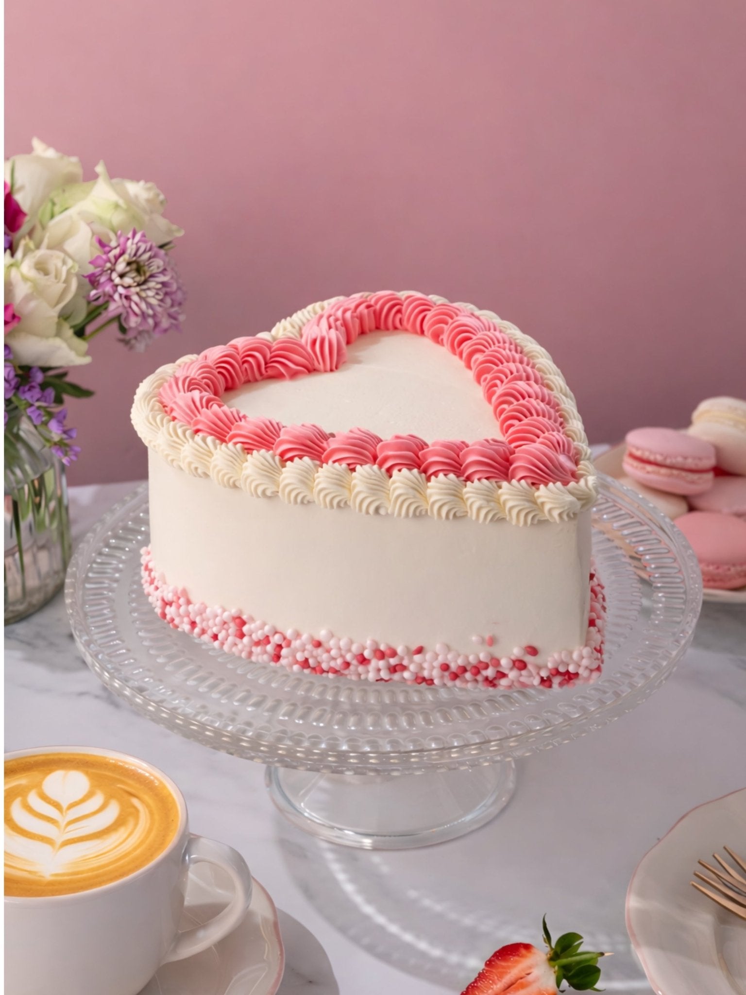 Vintage Heart Cake - Patisserie Valerie
