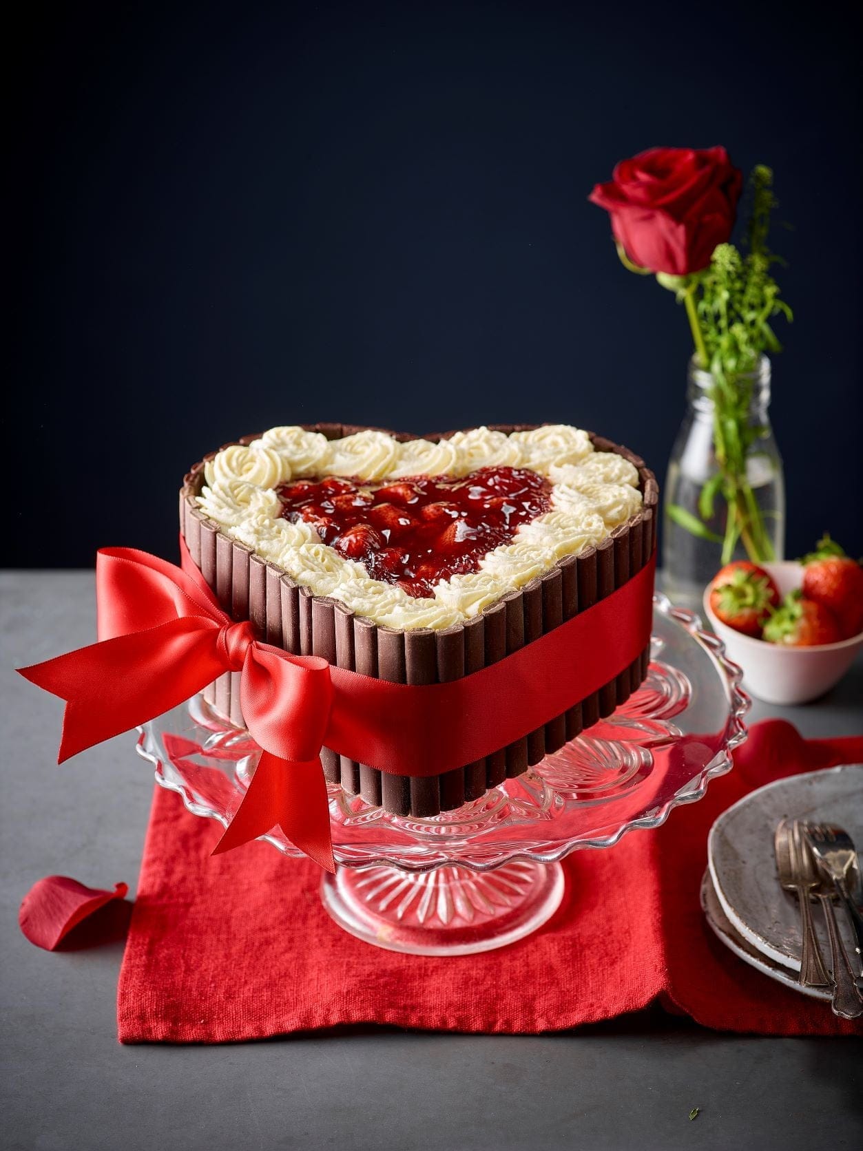 Strawberry Heart Cake - Patisserie Valerie